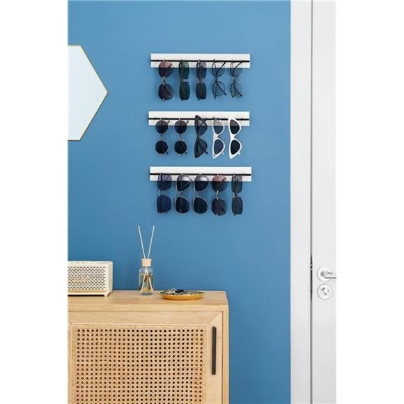 Wood Sunglasses Storage Organizer Wall Mounted Eyeglasses Holder Eyewear Display - Picture 2 of 5